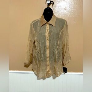 Apostrophe Gold Sheer Blouse